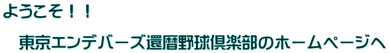 ようこそ！！  　東京エンデバーズ還暦野球倶楽部のホームページへ